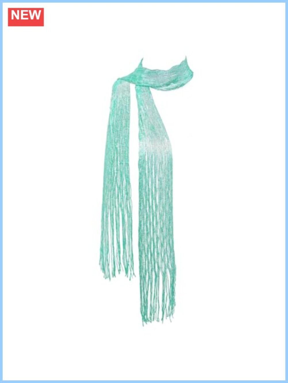 Sparkling Skinny Scarf Women Lightweight Polyester Fringe 59x4.3